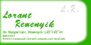 lorant remenyik business card